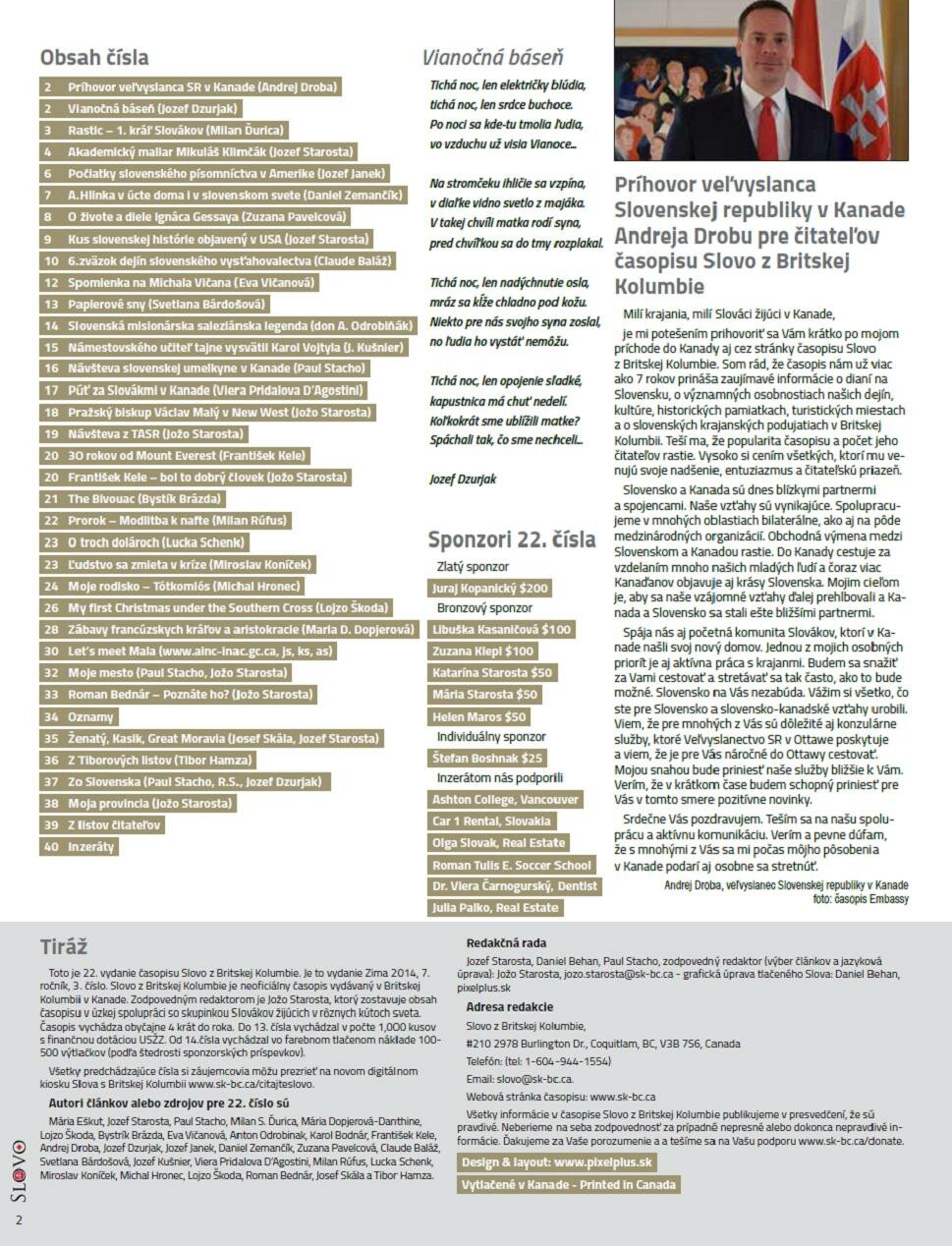 Precitajte si cislo 22 - Zima 2014/15, stranu 2